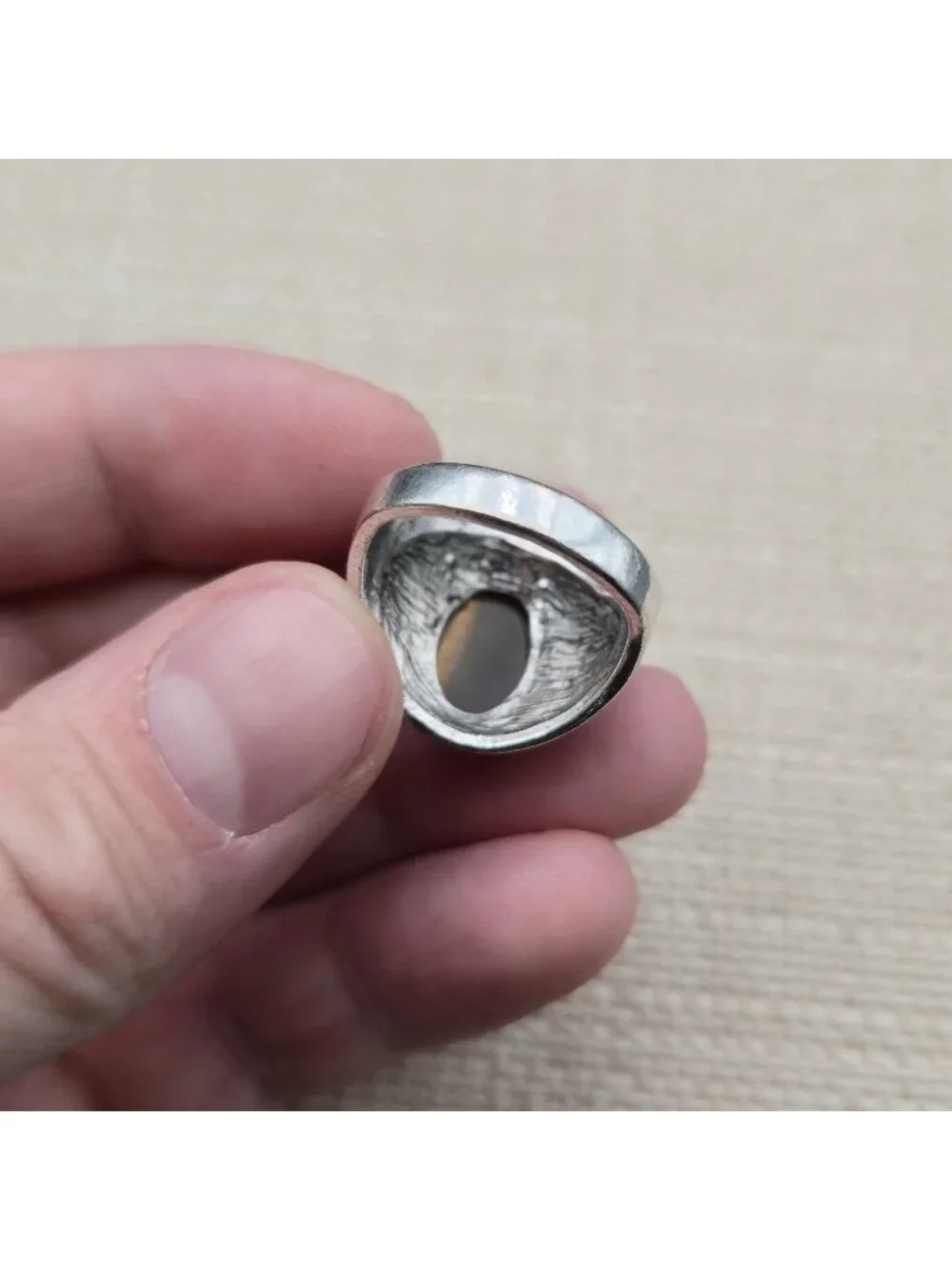 Size 8.75 Natural Tiger Eye Stone Band Ring A8102